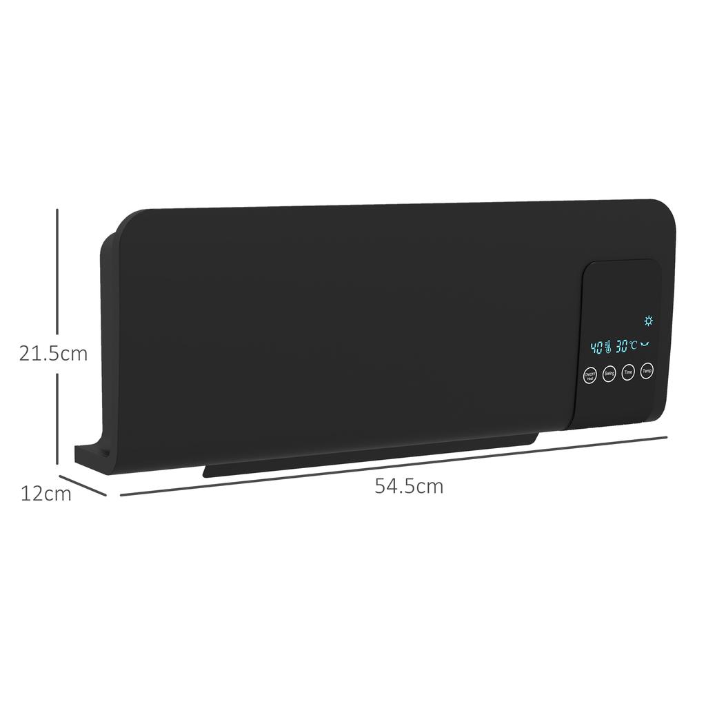 2000W Wall Mounted Heater, 18-45 Degrees C Temperature, Black