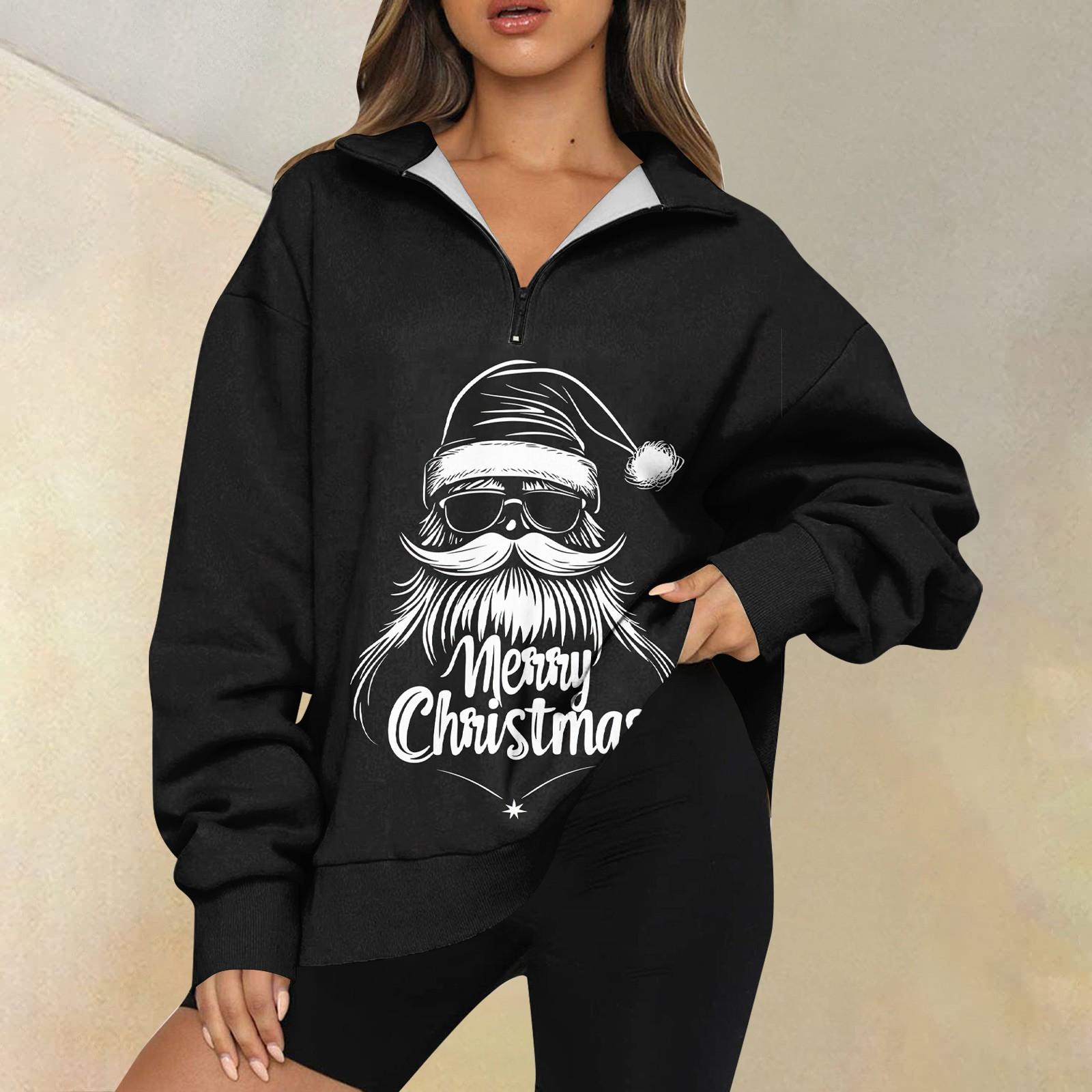 

Женская повседневная мода с длинным рукавом и принтом, свободный свитшот на молнии XXXL чёрный