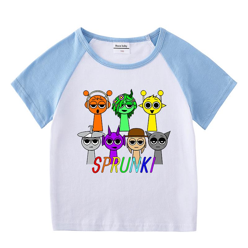 Kids' Summer Color Block Sports Set: Short Sleeve T-Shirt & Hot Pants