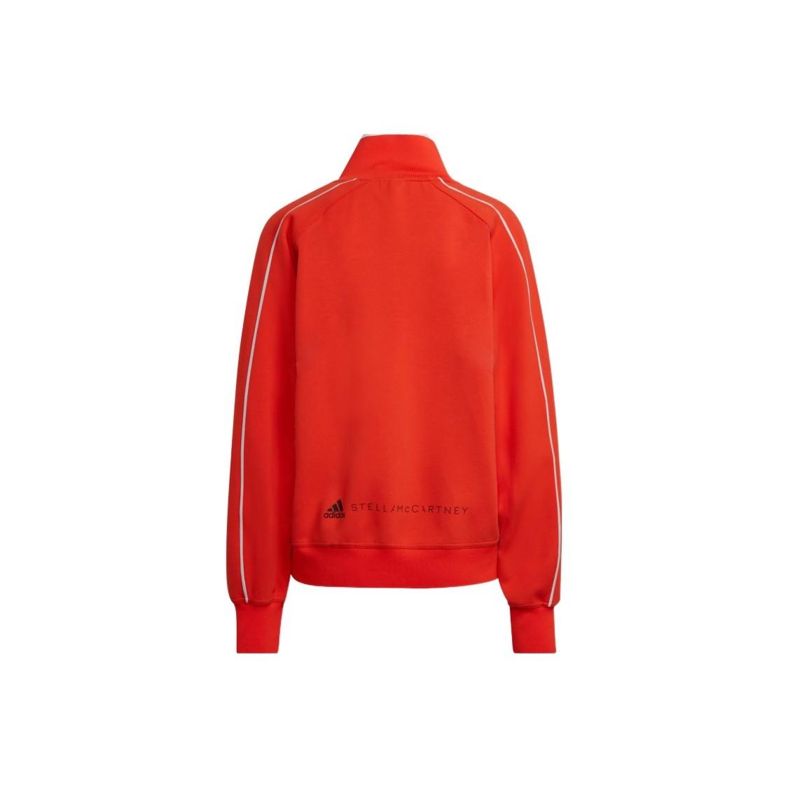 adidas Retro Logo Running Sports Stand Collar Jacket for Women, Orange-Yellow XXL