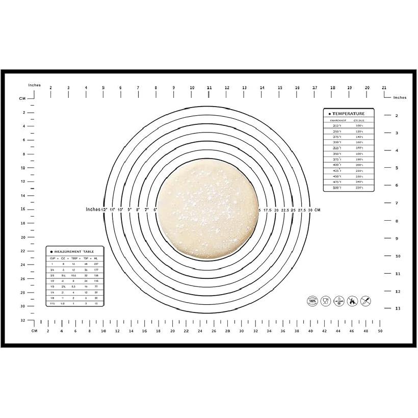 Extra Large Dough Mat Silicone Baking Mats for Rolling Pastry Kneading Sheet Silicone Sheet for Kitchen Counter Red 32x24"