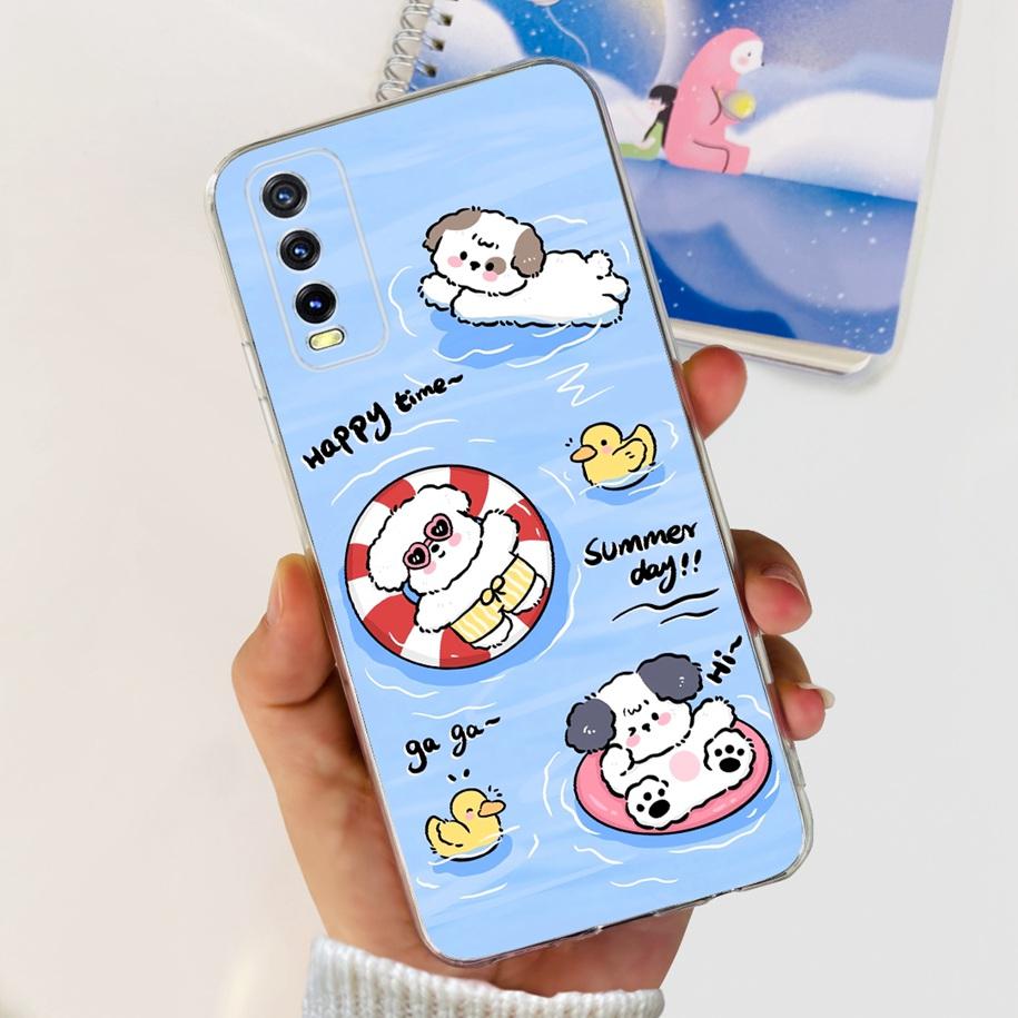 For Vivo Y11s Y12s Case V2028 V2026 V2033 Popular Flower Clear Silicon Back Cover For Vivo Y20 Y20i Y20s V2029 V2027 V2032 Funda