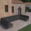 Day and Night - Day and Night 10-piece Garden Furniture Set with Black Pine Wood Cushions