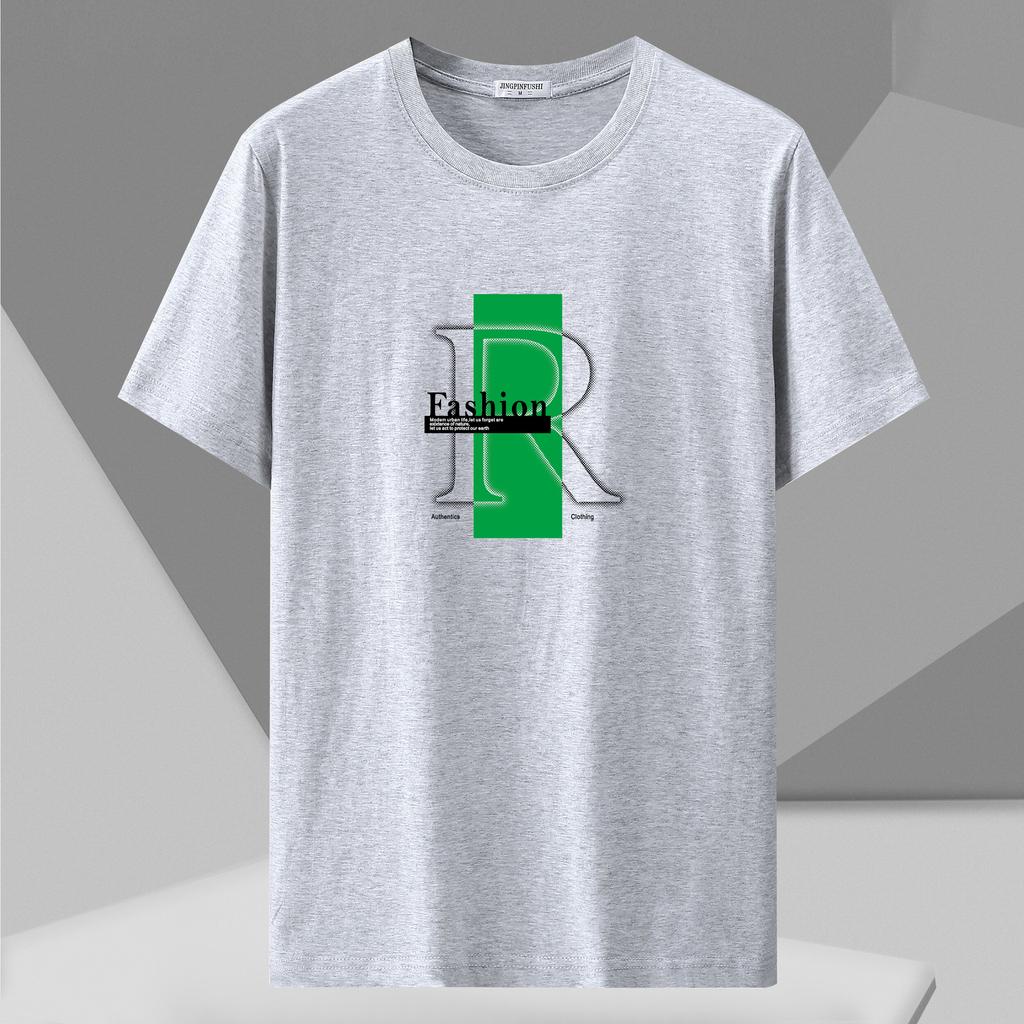 Baumwoll-T-Shirts Herren Kurzarm-T-Shirt Koreanische Modemarke Rundhals Baumwolle Halbarm-T-Shirt Top T-Shirt