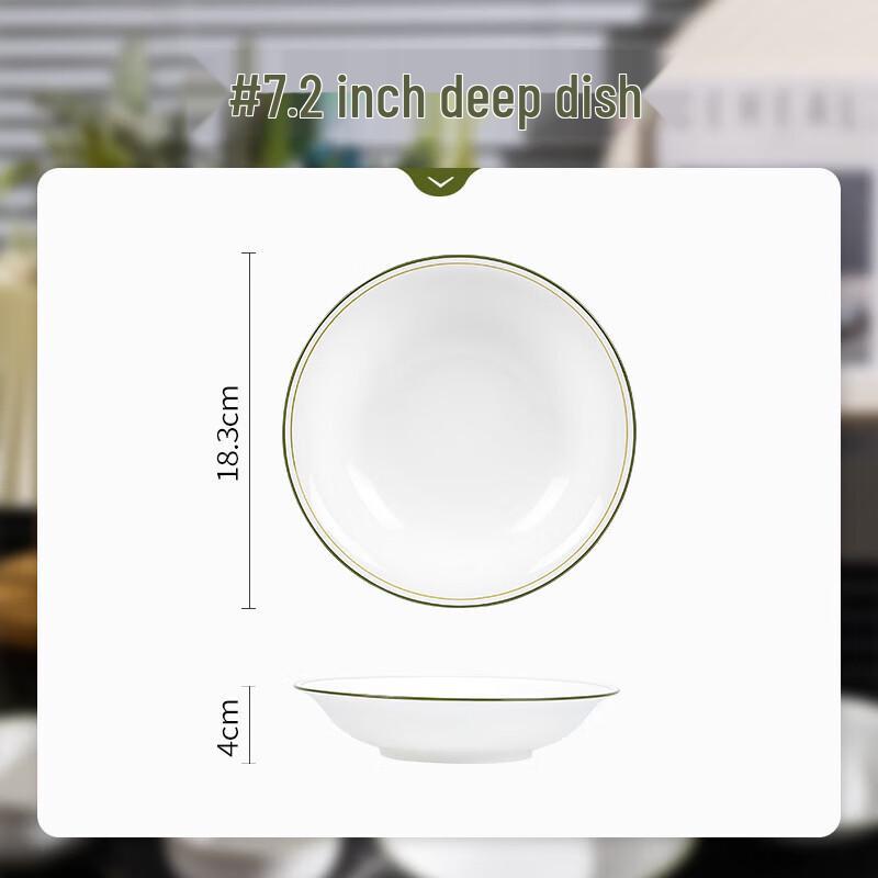 Wuhe Elegant Green Ceramic Round Plate