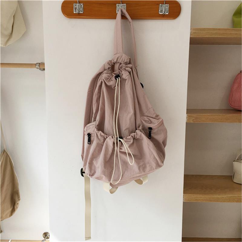 

South Korea s Dongdaemun blogger drawstring college student backpack daily practical large-capacity commuter women s backpack trend Standard
