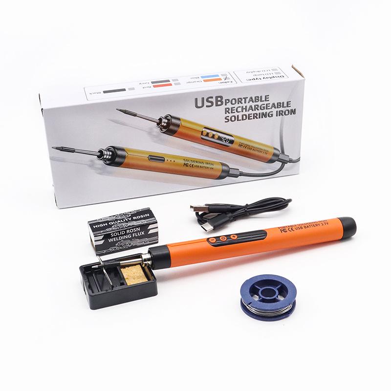 USB Digital Display Portable Soldering Iron Set - 5V 8W, 800mA Rechargeable Lithium Battery