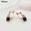 SIMJOO Stylish Romantic Black Zircon Earrings