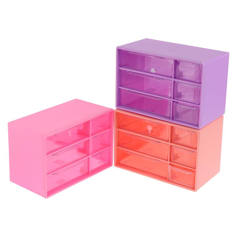 Transparent Six Grid Drawer Box Multi-Layer Desktop Storage Box Dustproof Organizing Box For Office Supplies Stationery Jewelry