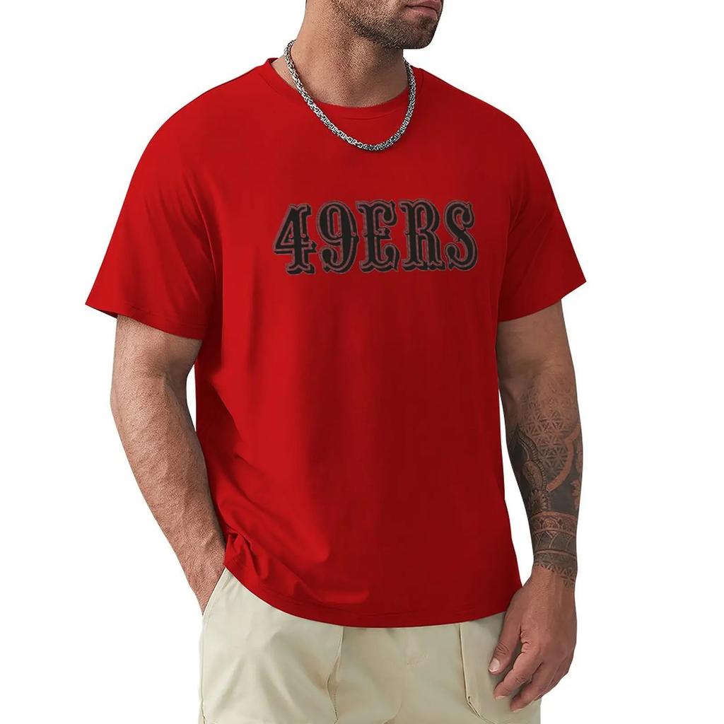 New Fashion Heavyweight Vintage Summer Round 49 Ers - 49ers Logo Cute Tops Customized T Shirts Shirts Graphic Tees Men Clothes