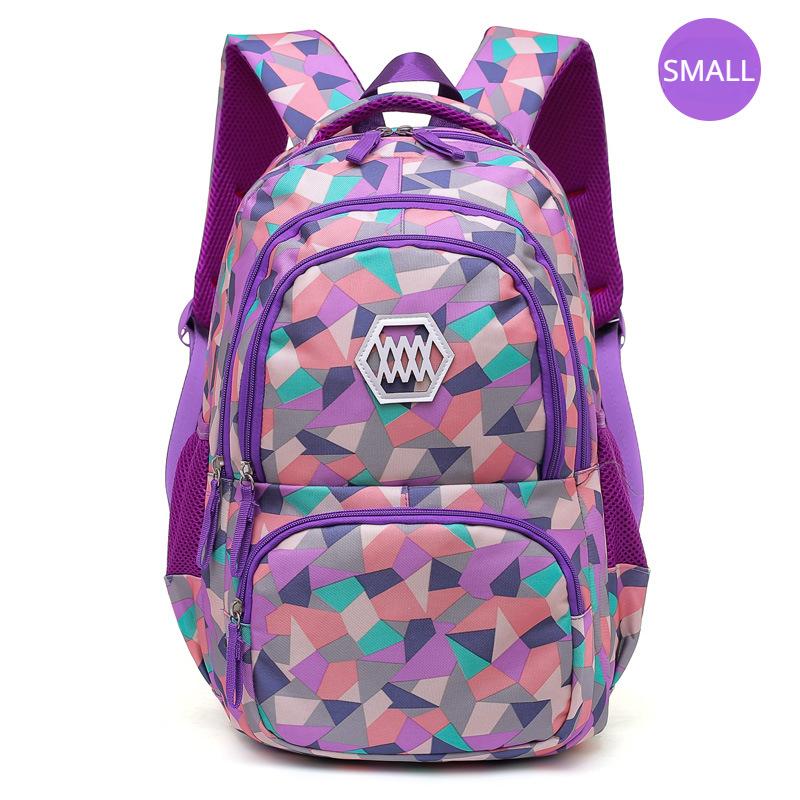 Modischer Rucksack mit geometrischem Druck für Grundschüler, Mädchen, Teenager, leichte Nylon-Schultasche, tragbarer Laptop-Rucksack