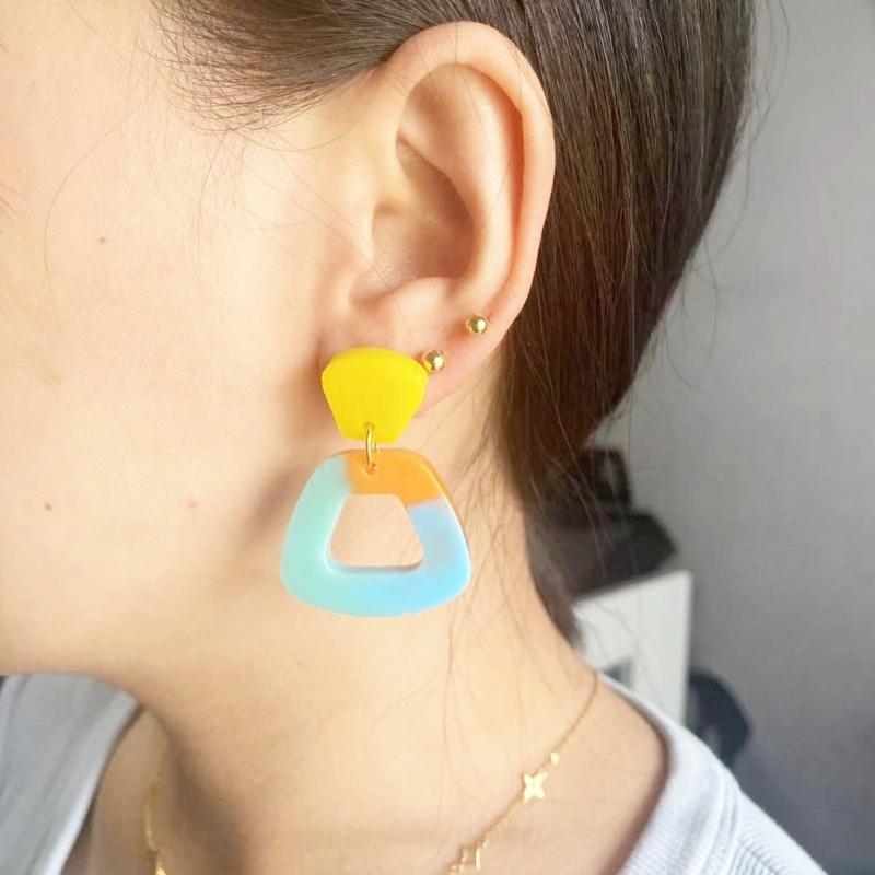 4 Styles Combined Geometry Earrings Silicone Molds Suitable for Epoxy Resin  Crafts Ornament Pendant Keychain Making