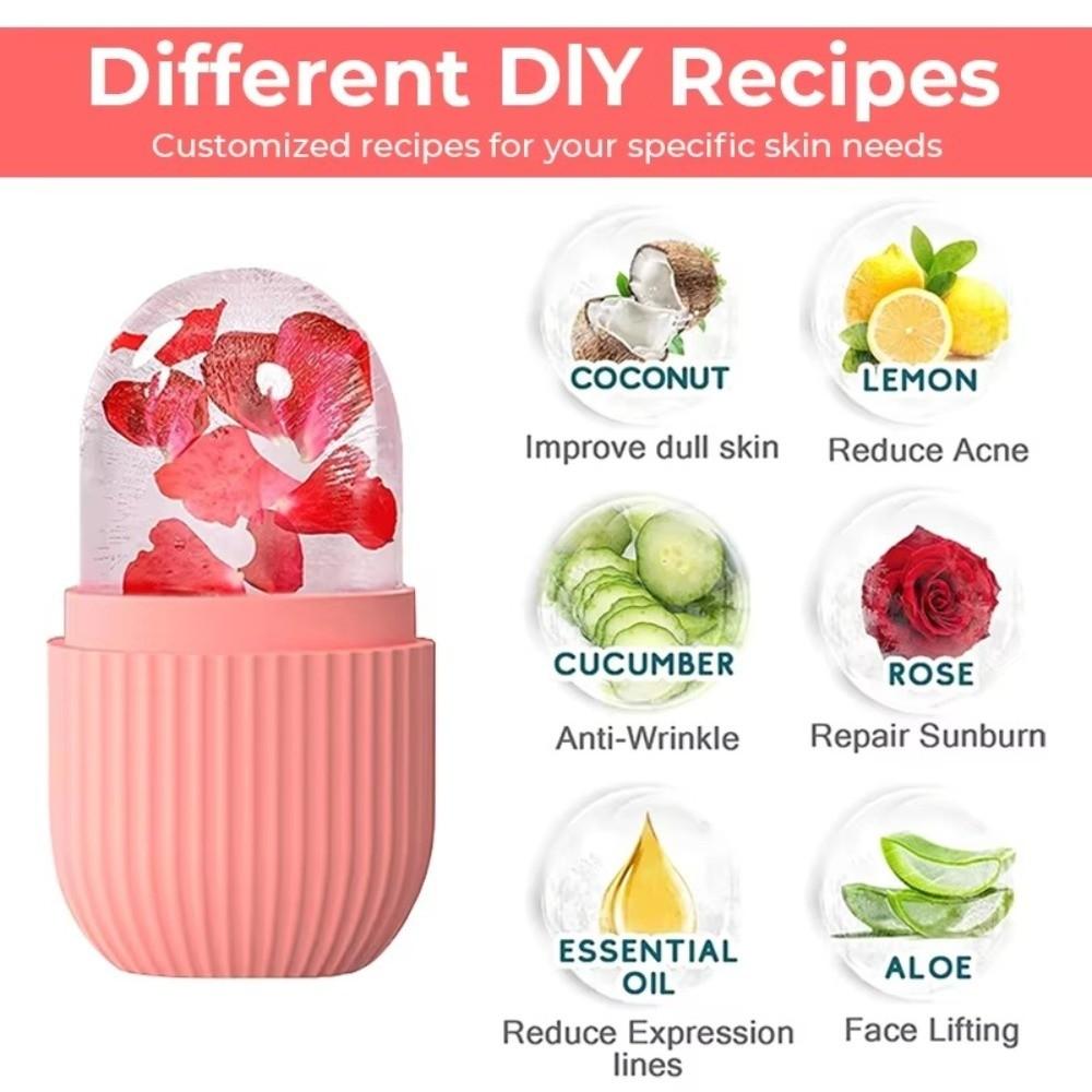 Gifts Silicone Facial Ice Cube Mold Facial De-puffing DIY Facial Ice Pack Device Facial Ice Roller for Beauty and Skin Care