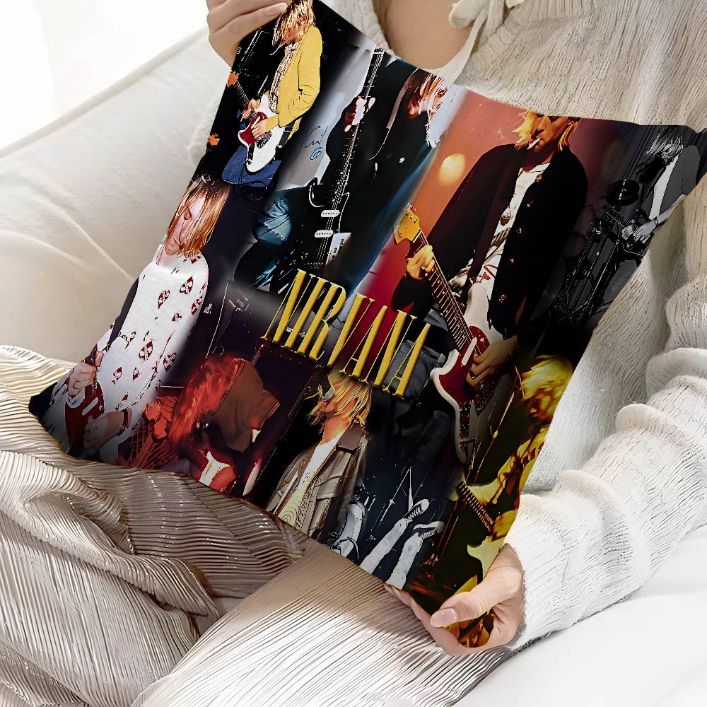 A-N-Nirvana-Rock Band Pillow Cover Sofa Cushion Cover Home Room Decoration Children Gift