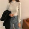 Autumn and Winter Sweater Women's Half Turtleneck All-match Pullover Slim Fit and Thin Inner Layer Bottoming Knitted Sweater Top