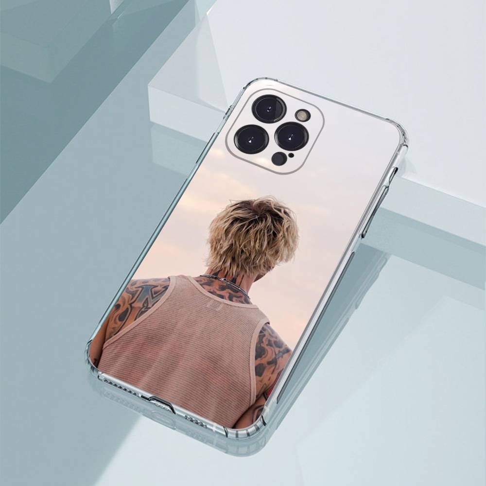 M-Machine Gun Kelly Phone Case For iPhone11,12,13,14,15,16,17,Plus,Pro,Max,Plus,Transparent Cover