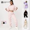 1116 European and American women's clothing velvet urban leisure sports leisure drawstring hooded trousers set