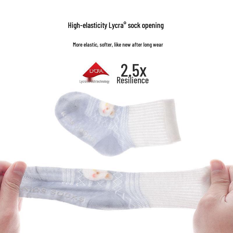 Non-slip Summer Mesh Baby Socks – Seamless, Lightweight, Loose Cuff, Class A Cotton
