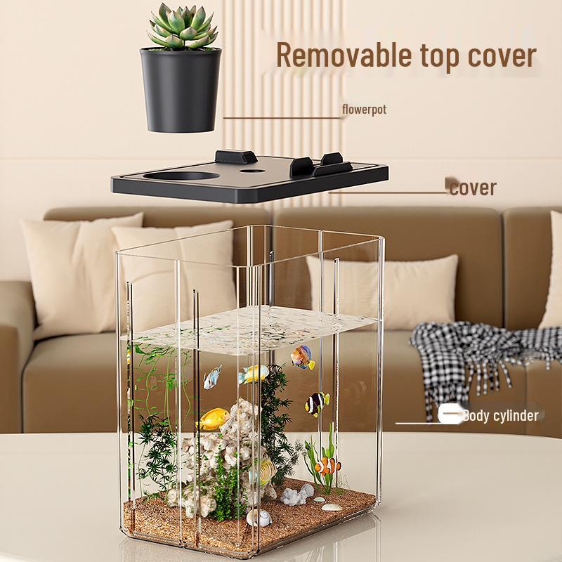 Ultra-Clear Acrylic Fish Tank 2026: Compact Living Room Aquarium with Durable Filter
