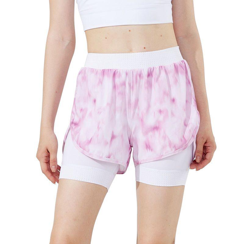 

Летние женские шорты для йоги с принтом тай-дай, имитация двухслойных XL