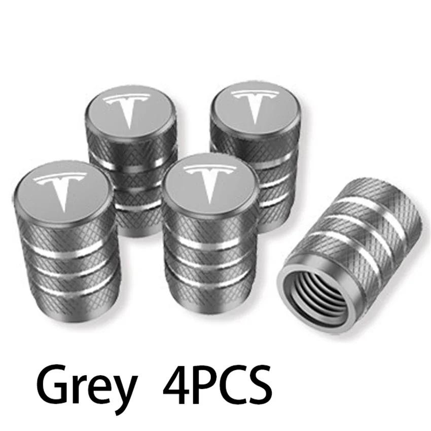 Tesla Model 3 Y S X - 4PCS Aluminum Alloy Tire Valve Stem Caps Covers, Car Wheel Accessories Replacement