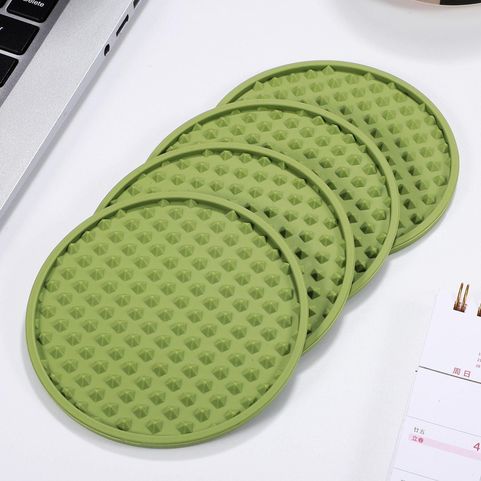 4Pcs Car Cup Coasters Silicone Round Non Slip Drink Mats Car Cup Holder Insert Drinks Coasters Silicone Coaster other