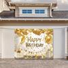 Gold Glitter Blue Birthday Party Background Balloon Star Stand Banner Poster Background  Theme Party Decoration Supplies Gi