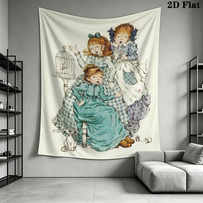 Sarah Kay Wall Tapestry Aesthetic Wall Hanging Printed Fabric Blanket Decorative Tapestries for Bedroom Living Room Home Decor