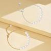 Steel Chain Pearl Bracelets Gold Color Beads Bracelets Dainty Simple Thin Pulseras  Party Wedding