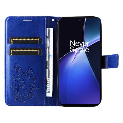 Voor OnePlus Nord CE4 Lite 5G/Oppo K12x 5G (China) Portemonneehoes Bloemen Vlinder Bedrukt Leer Telefoonhoes Standaard