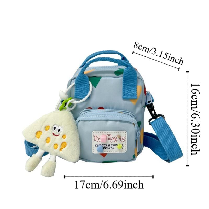 Cartoon Crossbody Shoulder Bag Love Heart Printed Children Messenger Bag  Streetwear