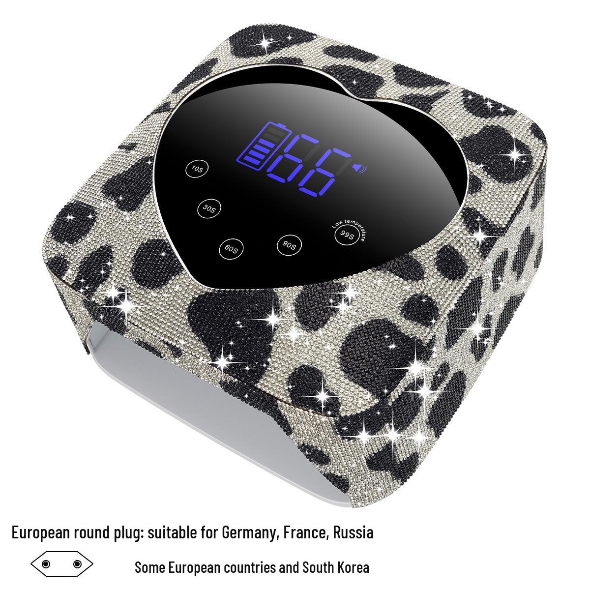 

Беспроводная лампа для ногтей 72 Вт со стразами с леопардовым принтом, машина для фототерапии, высокая мощность, трансграничный бестселлер.