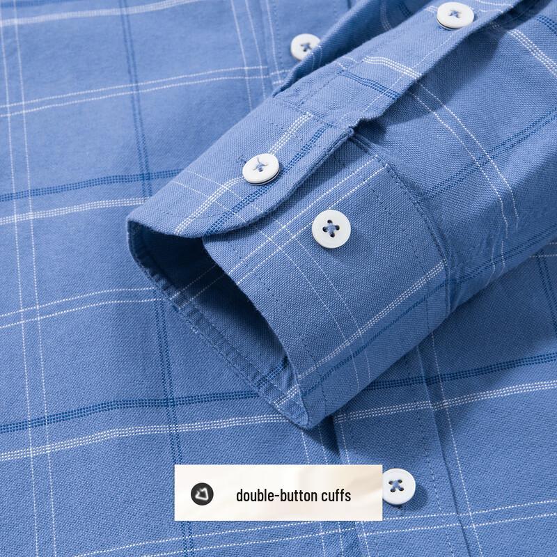 Men's Long-Staple Cotton Oxford Plaid Shirt
