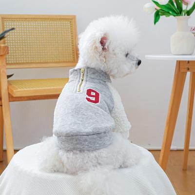 Sudadera con Capucha Patchwork de Cuello Alto para Mascota Abrigo Bordado de Otoño e Invierno para Mascota Jersey Sudadera con Capucha Ropa para Perros para Perros Pequeños
