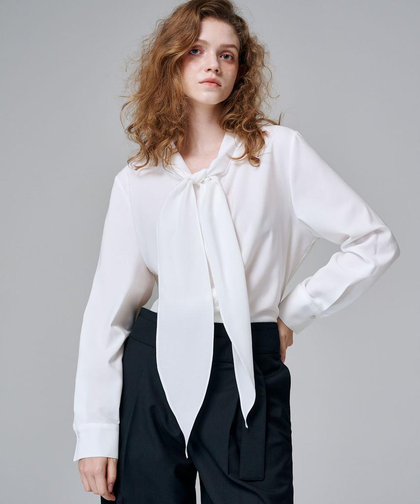 MALOUPE 4113 Summer Tie Blouse (White)