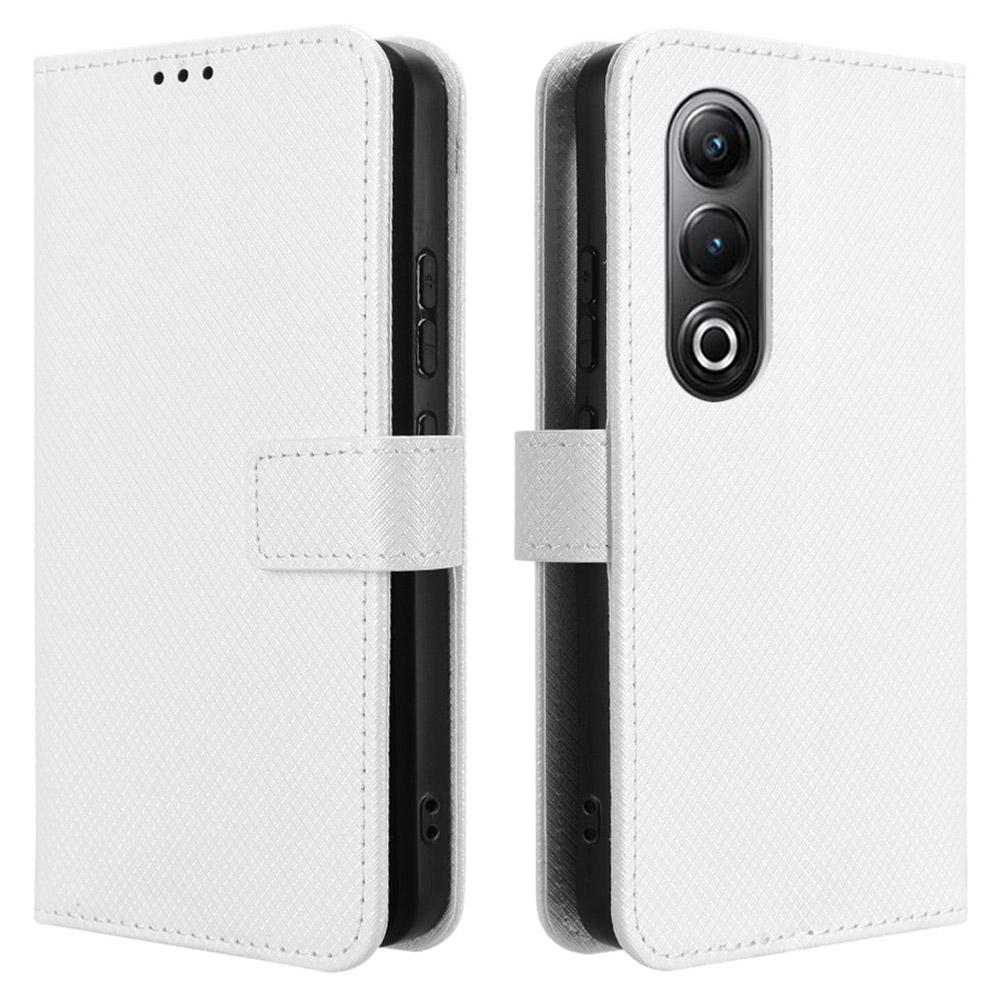 

For itel S25 4G Case PU Leather Diamond Texture Wallet Phone Cover White