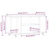 TV Stand with Casters Rustic Wood Look 80 X 40 X 45 Cm Engineered Wood
