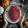 Silicone Heart Mold Human Brain Cake Mold Large Volume with Support Base Thicken Organs Mould Halloween Candy Chocolate Pudding