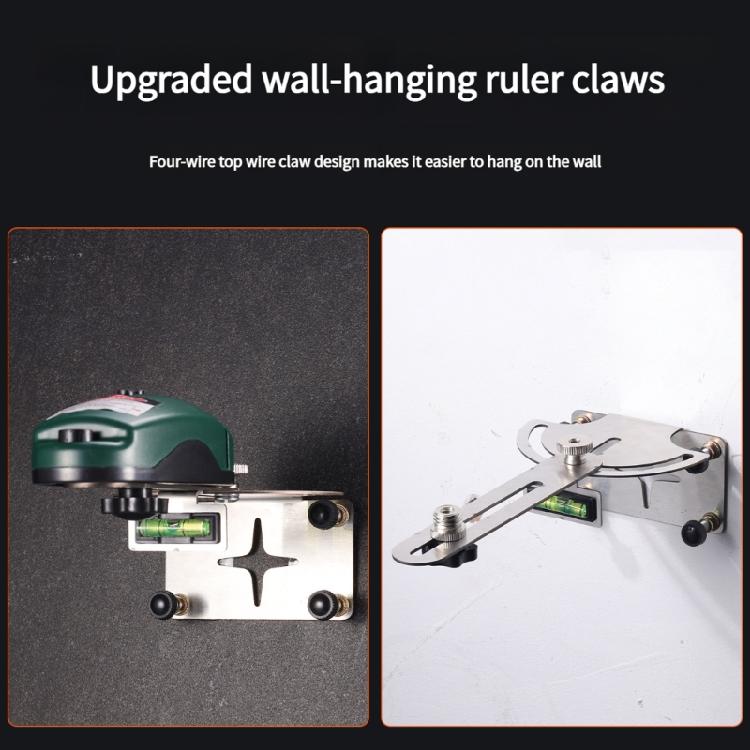 Tool Less Wall Mounting Bracket Holder For Level Featuring 360 Degree Rotation Stainless Steel Frame And Antislip Clamps