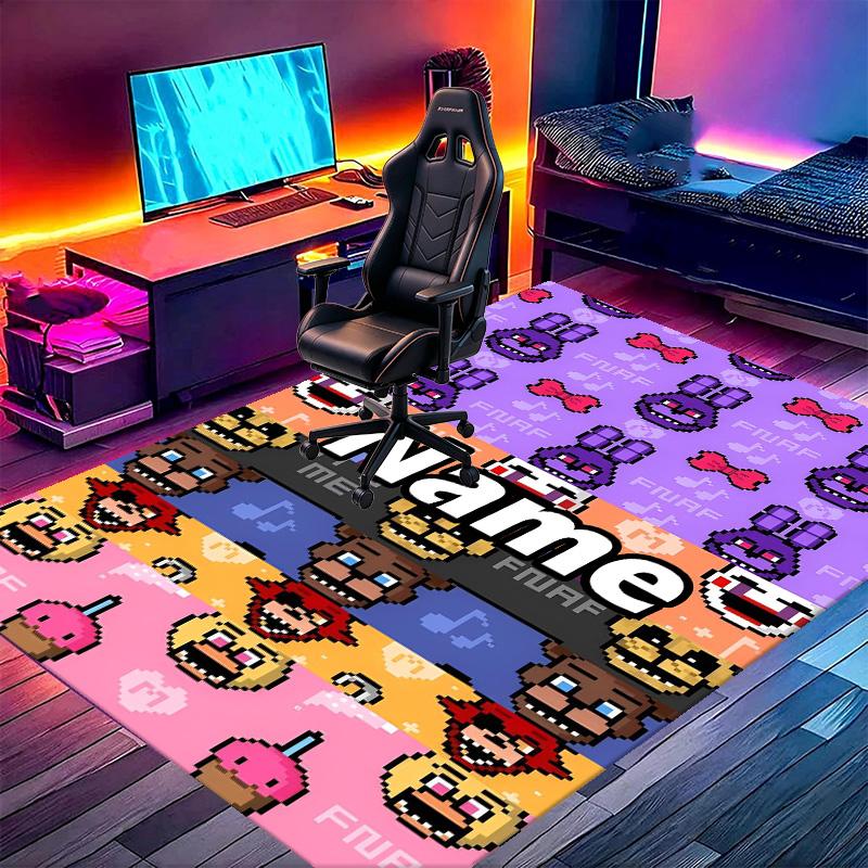 Custom Name Personalized Five Nights at Freddy's Print Carpet, Versatile Home Decor Rug, for Playroom, Apartment, Balcony, Entryway, Hallway Gift