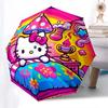 1pc Hello Kitty Mushroom Automatic Opening/Closing Umbrella - Portable Three-Fold Design, 8-Bone Iron Frame Outdoor Umbrella, Perfect Gift for Fans, T