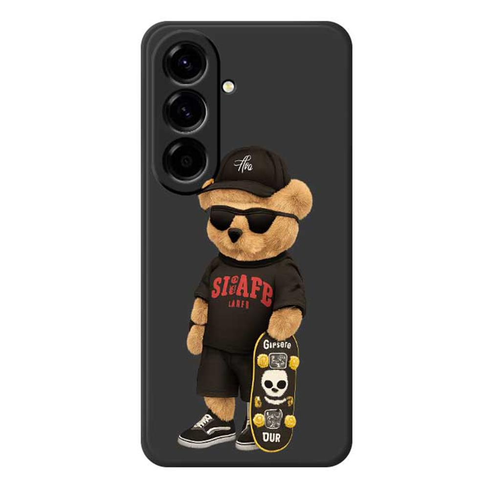 For Samsung Galaxy A56 5G Case Cool Bear Pattern Printing Straight Edge TPU Phone Back Cover