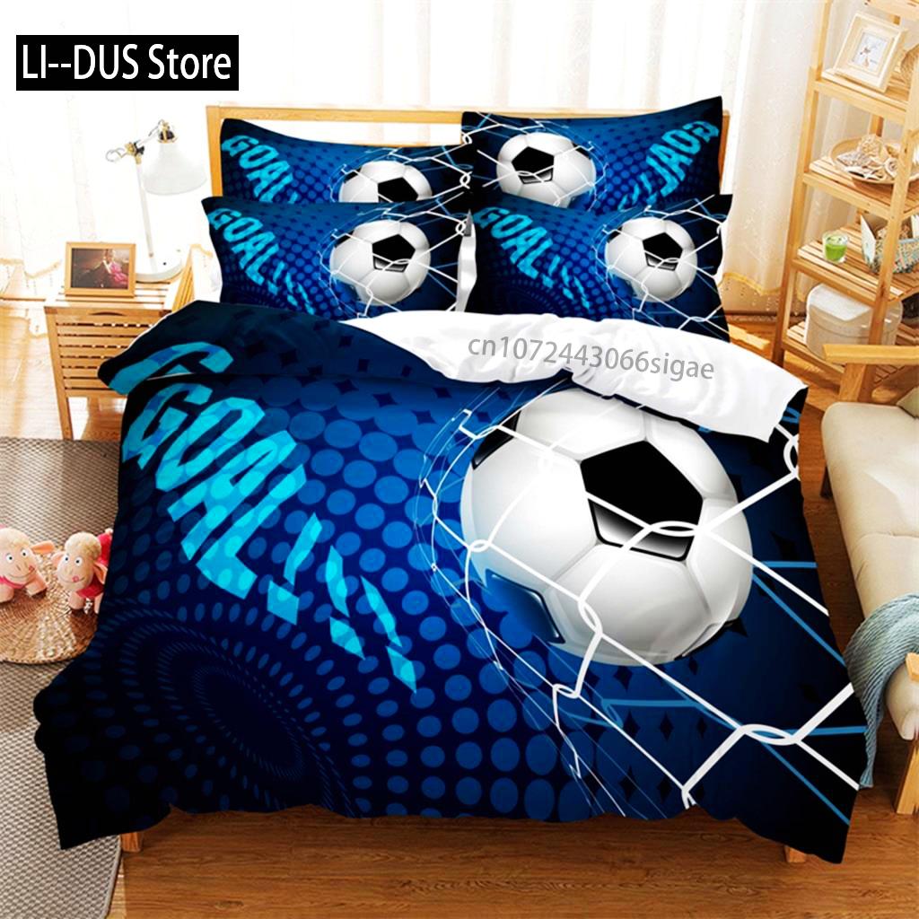 Football Bedding Set Competitive Sports Boy Duvet Cover Set King Quilt Cover Youth Children's Double Duvet Cover Bedding Set