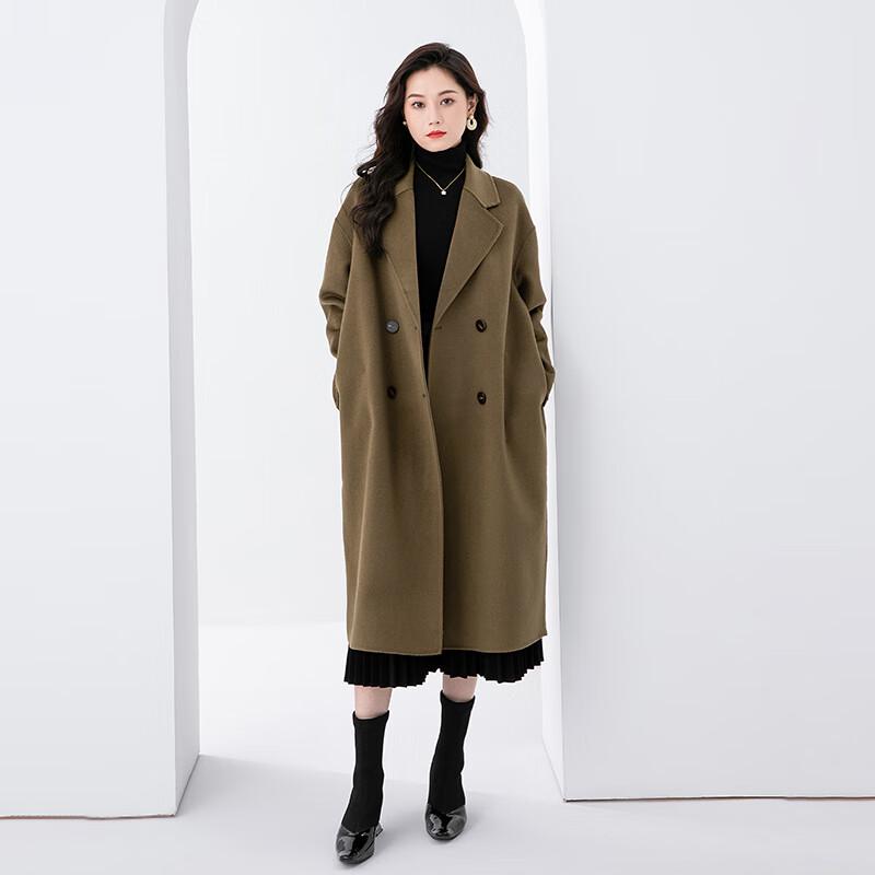 Fanzhen Women's 100% Wool Mid-Length Overcoat