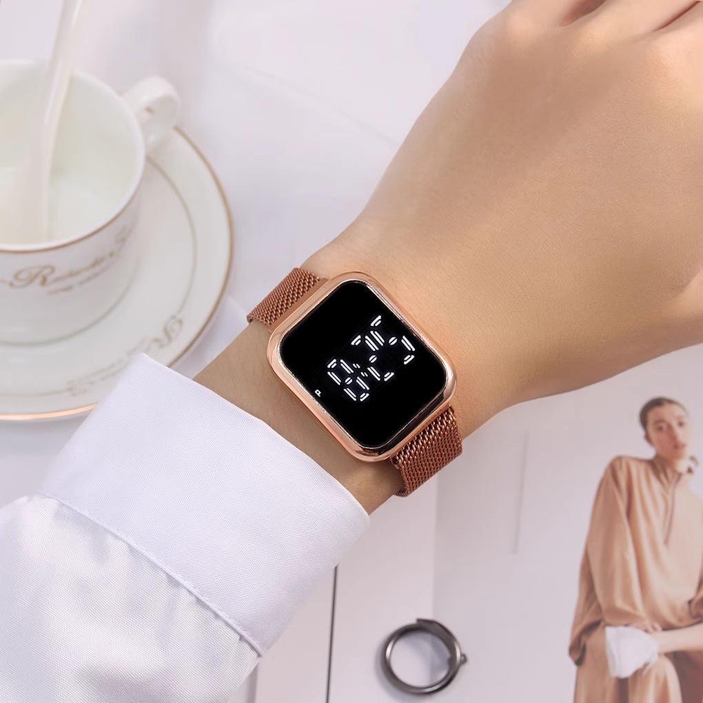 Minimalist Black Multi-Function Touchscreen Magnetic Wristwatch for Men & Women - Trendy, Versatile, Fashionable.