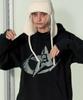 Astro Star Logo Oversized Hoodie Black