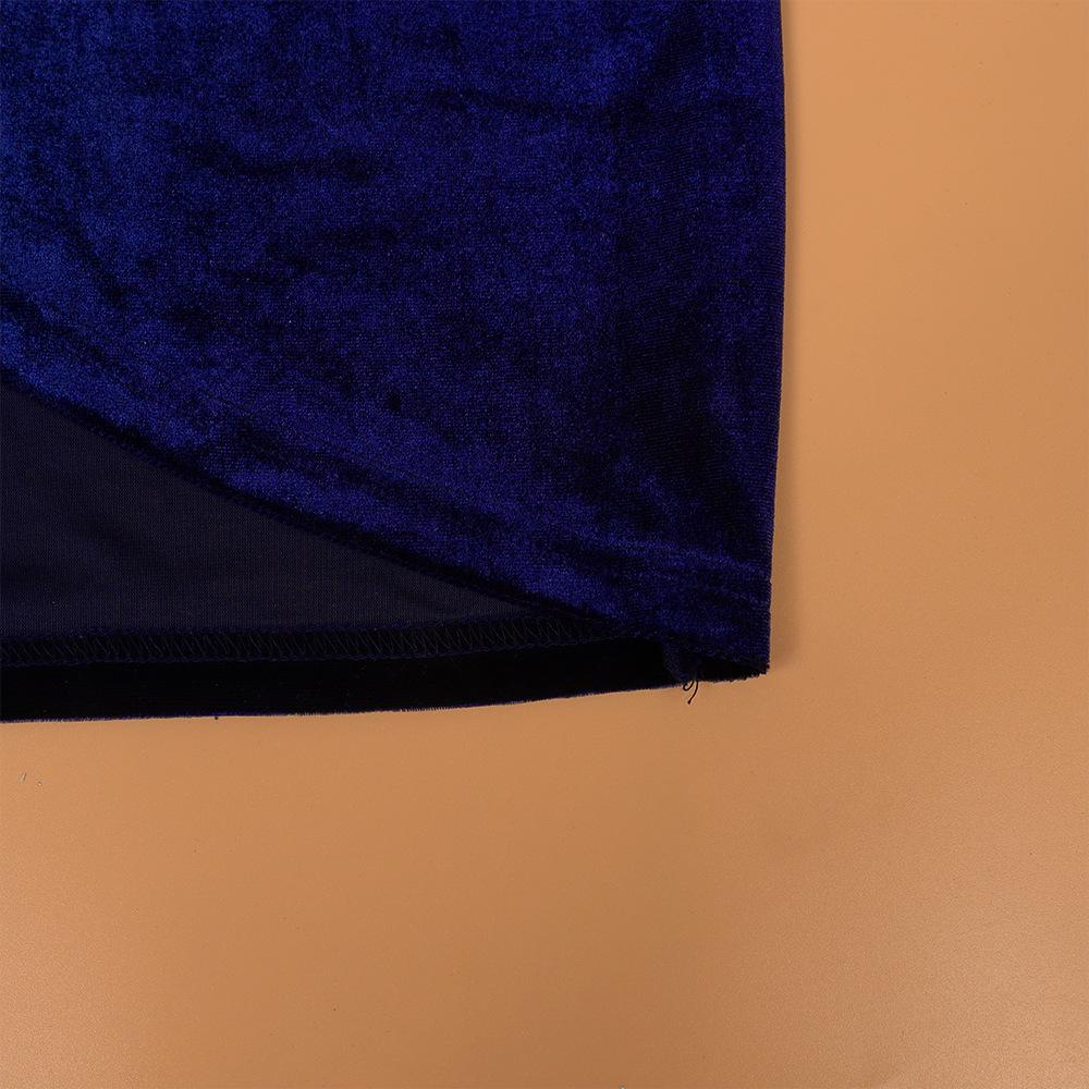 Plus Size Velvet Bodycon Dress - Long Sleeve, Pleated, Deep V Neck for Parties & Cocktails
