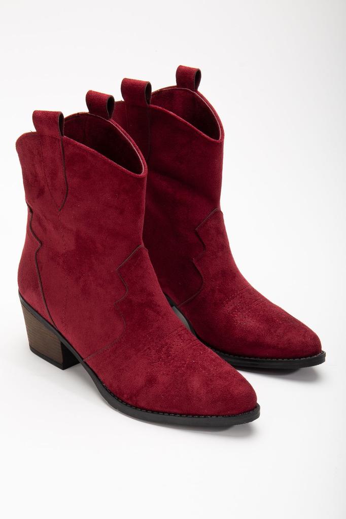 Botas de vaquero occidentales de cuero mate negro moderno y elegante para mujer