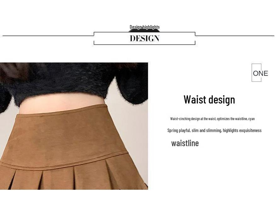 2025 Autumn/Winter Women's Retro Suede High-Waisted Tassel A-Line Mini Skirt