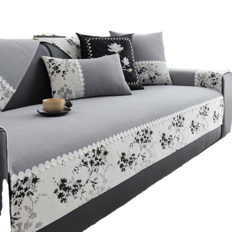 Chenille All-season French Vintage Cream Sofa Cushion And Anti-slip And anti-dust Cushion Cover For Living Room Sofa Protection